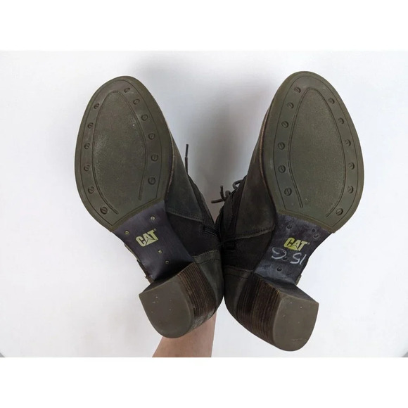 CAT Caterpillar 9 Briony Chunky Buckle Lace Up Ankle Boot Bootie Moto Waterproof - Picture 9 of 12